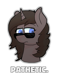 Size: 600x750 | Tagged: safe, artist:retro_hearts, deleted from derpibooru, imported from derpibooru, oc, oc only, oc:maya, pony, unicorn, cool, female, looking at you, mare, meme, simple background, solo, sunglasses, transparent background, unamused