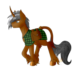 Size: 2302x2100 | Tagged: safe, artist:midnightfire1222, imported from derpibooru, oc, oc only, oc:tel locus, pony, unicorn, commission, dnd, dungeons and dragons, leather armor, saddle bag, solo