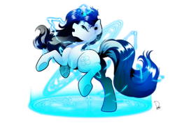 Size: 1024x725 | Tagged: safe, artist:dormin-dim, artist:dormin-kanna, imported from derpibooru, oc, oc only, oc:muffinkarton, pony, unicorn, butt, female, glowing horn, horn, magic, magic circle, mare, plot, rearing, simple background, solo, transparent background