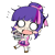 Size: 500x500 | Tagged: safe, artist:banzatou, imported from derpibooru, twilight sparkle, human, anime, blank eyes, blushing, book, chibi, clothes, cute, female, glasses, hair bun, humanized, manga style, open mouth, pleated skirt, plewds, shoes, simple background, skirt, socks, solo, transparent background, twiabetes