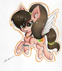 Size: 4647x5321 | Tagged: safe, artist:luxiwind, imported from derpibooru, oc, oc only, oc:mirabelle, pegasus, pony, absurd resolution, female, mare, solo, traditional art, two toned wings, wings