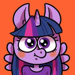 Size: 1000x1000 | Tagged: safe, artist:greyeater, imported from derpibooru, twilight sparkle, alicorn, anthro, female, icon, silly, solo, twilight sparkle (alicorn)