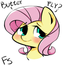 Size: 566x566 | Tagged: safe, artist:crazy bush, imported from derpibooru, part of a set, fluttershy, pony, blushing, bust, cute, female, head only, pixiv, portrait, shyabetes, simple background, solo, white background