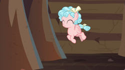 Size: 1280x720 | Tagged: safe, imported from derpibooru, screencap, cozy glow, pegasus, pony, frenemies (episode), buzzing wings, cozybetes, cute, eyes closed, female, filly, flying, foal, solo, wings