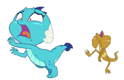 Size: 848x546 | Tagged: safe, artist:queencold, imported from derpibooru, princess ember, dragon, frilled lizard, lizard, reptile, adorable distress, baby, baby dragon, baby ember, chase, cute, dragoness, emberbetes, female, irony, role reversal, running, scared, simple background, spyro the dragon (series), the tables have turned, transparent background, younger