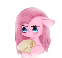 Size: 1000x930 | Tagged: safe, artist:sealko, imported from derpibooru, madame leflour, pinkie pie, earth pony, pony, party of one, bust, female, floppy ears, mare, pinkamena diane pie, pixiv, portrait, sad, simple background, solo, teary eyes, white background