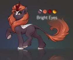 Size: 2560x2101 | Tagged: safe, artist:nightskrill, imported from derpibooru, oc, oc only, oc:bright eyes, kirin, kirin oc, krn, reference sheet, solo