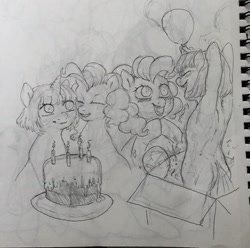 Size: 2048x2028 | Tagged: safe, artist:misstwipietwins, imported from derpibooru, pinkie pie, twilight sparkle, earth pony, pony, unicorn, female, lesbian, shipping, traditional art, twinkie