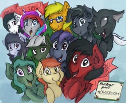 Size: 900x737 | Tagged: safe, artist:saxopi, imported from derpibooru, oc, bat pony, changeling, earth pony, pegasus, pony, unicorn, group