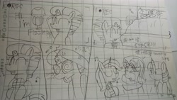 Size: 5312x2992 | Tagged: safe, artist:徐詩珮, imported from derpibooru, fizzlepop berrytwist, glitter drops, spring rain, starlight glimmer, tempest shadow, trixie, twilight sparkle, alicorn, unicorn, my little pony: the movie, bed, broken horn, camera shot, chinese, comic, female, funny, glittershadow, horn, lesbian, lineart, mare, polyamory, pretty pretty tempest, shipping, singing, sleeping, springdrops, springshadow, springshadowdrops, traditional art, twilight sparkle (alicorn), watching tv
