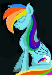 Size: 632x907 | Tagged: safe, artist:drunken bubblez, imported from derpibooru, rainbow dash, pony, female, mare, sitting, solo