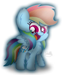 Size: 1120x1348 | Tagged: safe, artist:bubbly-storm, imported from derpibooru, rainbow dash, pegasus, pony, chest fluff, chibi, cute, dashabetes, ear fluff, female, fluffy, heart eyes, leg fluff, mare, open mouth, simple background, solo, speedpaint available, transparent background, wingding eyes