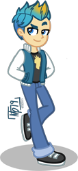 Size: 1258x2752 | Tagged: safe, artist:tassji-s, imported from derpibooru, gallus, human, equestria girls, clothes, equestria girls-ified, hand in pocket, hands in pockets, jacket, jeans, male, pants, shoes, simple background, solo, transparent background, varsity jacket