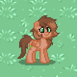Size: 320x320 | Tagged: safe, artist:mystic blare, editor:gamerkitten, imported from derpibooru, oc, oc only, oc:katherine, pegasus, pony, pony town, animated, clothes, gif, pixel art, scarf, solo, waving