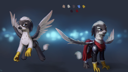 Size: 3200x1800 | Tagged: safe, artist:quvr, imported from derpibooru, oc, griffon, armor, griffon oc, male