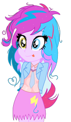 Size: 682x1171 | Tagged: safe, artist:12amuwu, imported from derpibooru, pinkie pie, thunderbass, equestria girls, ambiguous gender, female, fusion, fusion:storm jubilee, heterochromia, solo