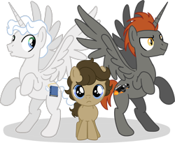 Size: 1848x1519 | Tagged: safe, artist:tassji-s, imported from derpibooru, alicorn, earth pony, pony, adam young, aziraphale, crossover, crowley, good omens, simple background, transparent background, vector