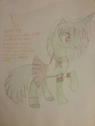 Size: 1944x2592 | Tagged: safe, artist:jaredking179, artist:jaredking779, imported from derpibooru, oc, oc only, oc:yui, pony, unicorn, clothes, female, raised hoof, school uniform, solo, traditional art