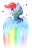 Size: 800x1269 | Tagged: safe, artist:dddreamdraw, imported from derpibooru, rainbow dash, pegasus, pony, chromatic aberration, female, looking up, rainbow trail, simple background, solo, spread wings, stars, white background, wings