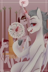 Size: 3600x5400 | Tagged: safe, artist:violettacamak, imported from derpibooru, oc, alicorn, bat pony, pony, commission, photo, solo, tarot card