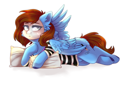 Size: 2894x1974 | Tagged: safe, artist:twinkepaint, imported from derpibooru, oc, oc only, oc:sophia, pegasus, pony, clothes, female, mare, mask, prone, shirt, simple background, solo, transparent background