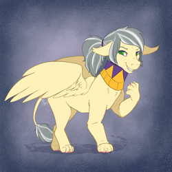 Size: 4000x4000 | Tagged: safe, artist:shushikitty, imported from derpibooru, oc, oc only, oc:mercury shine, sphinx, claws, female, grin, smiling, solo, species swap, sphinxified