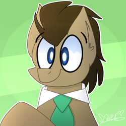 Size: 2000x2000 | Tagged: safe, artist:saveraedae, imported from derpibooru, doctor whooves, time turner, earth pony, pony, bust, male, necktie, portrait, simple background, smiling, solo, stallion