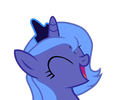 Size: 884x733 | Tagged: safe, artist:rainbow eevee, imported from derpibooru, princess luna, pony, bust, crown, cute, eyes closed, female, filly, filly luna, happy, jewelry, lunabetes, open mouth, regalia, simple background, smiling, solo, transparent background, woona, younger