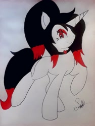 Size: 1500x2000 | Tagged: safe, artist:diamondheart21, imported from derpibooru, oc, oc:missheart, pony, unicorn, photo, solo, traditional art