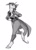 Size: 714x1000 | Tagged: safe, artist:akweer, imported from derpibooru, rarity, anthro, unguligrade anthro, clothes, detective rarity, fedora, female, gun, handgun, hat, holster, looking back, monochrome, noir, pants, revolver, running, shirt, simple background, sketch, solo, trenchcoat, white background