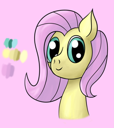 Size: 1633x1829 | Tagged: safe, artist:m3g4p0n1, imported from derpibooru, fluttershy, pony, digital painting, head only, pink background, simple background