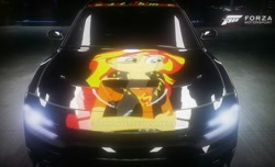 Size: 1024x622 | Tagged: safe, artist:pabrony83, imported from derpibooru, sunset shimmer, equestria girls, equestria girls series, dodge charger, forza motorsport 6, geode of empathy, magical geodes