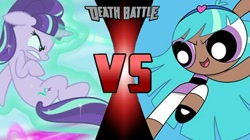 Size: 750x421 | Tagged: safe, artist:mateo-the-wolf, imported from derpibooru, starlight glimmer, pony, unicorn, bliss (powerpuff girls 2016), death battle, exploitable meme, female, glowing horn, horn, levitation, magic, mare, meme, powerpuff girls 2016, self-levitation, telekinesis, the powerpuff girls