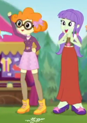 Size: 322x451 | Tagged: safe, imported from derpibooru, screencap, scribble dee, starlight, starshine, accountibilibuddies, equestria girls, equestria girls series, spoiler:choose your own ending (season 2), spoiler:eqg series (season 2), background human, boots, clothes, cute, dress, glasses, pigtails, scribblebetes, shoes, skirt, smiling, socks, thigh highs