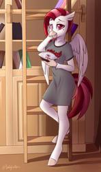 Size: 700x1182 | Tagged: safe, artist:sonigiraldo, imported from derpibooru, oc, oc only, oc:velvet skies, anthro, hippogriff, unguligrade anthro, adoraskies, american football, anthro oc, cute, female, football, hippogriff oc, kansas city chiefs, looking at you, nfl, solo, sports, ych result