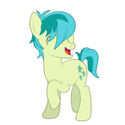 Size: 3000x3000 | Tagged: safe, artist:squipycheetah, imported from derpibooru, sandbar, earth pony, pony, cutie mark, eyes closed, happy, laughing, male, open mouth, raised hoof, simple background, smiling, solo, transparent background