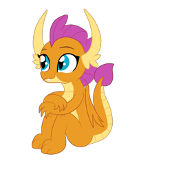 Size: 3000x3000 | Tagged: safe, artist:squipycheetah, imported from derpibooru, smolder, dragon, dragoness, female, folded wings, happy, horn, looking up, simple background, sitting, smiling, solo, teenaged dragon, teenager, transparent background, vector, wings