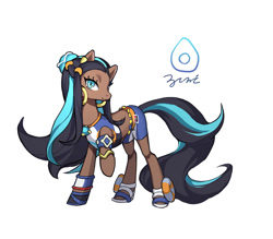 Size: 1000x875 | Tagged: safe, artist:catin, imported from derpibooru, earth pony, pony, crossover, ear piercing, earring, female, jewelry, mare, nessa, piercing, pokemon sword and shield, pokémon, ponified, simple background, solo, white background