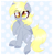 Size: 1024x1063 | Tagged: safe, artist:_spacemonkeyz_, imported from derpibooru, derpy hooves, pegasus, pony, :3, abstract background, colored hooves, cute, derpabetes, ear fluff, eye clipping through hair, eyebrows, eyebrows visible through hair, female, mare, open mouth, sitting, solo, two toned wings, wings