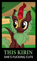 Size: 356x589 | Tagged: safe, edit, edited screencap, imported from derpibooru, screencap, cinder glow, summer flare, kirin, :o, captain obvious, cinderbetes, cute, motivational poster, op is right, op is right you know, open mouth, vulgar