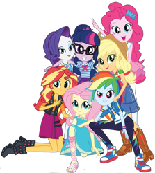 Size: 1825x2048 | Tagged: safe, edit, edited screencap, editor:larryboyfan1996, imported from derpibooru, screencap, applejack, fluttershy, pinkie pie, rainbow dash, rarity, sci-twi, sunset shimmer, twilight sparkle, equestria girls, equestria girls series, applejack's hat, boots, clothes, converse, cowboy boots, cowboy hat, cute, dashabetes, denim skirt, diapinkes, geode of empathy, geode of fauna, geode of shielding, geode of super speed, geode of super strength, geode of telekinesis, glasses, hairpin, hat, high heels, humane five, humane seven, humane six, jackabetes, jewelry, looking at you, magical geodes, necklace, not a vector, open mouth, ponytail, raribetes, shimmerbetes, shoes, shyabetes, skirt, smiling, smiling at you, sneakers, stetson, tanktop, twiabetes