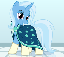 Size: 2177x1928 | Tagged: safe, artist:badumsquish, derpibooru exclusive, imported from derpibooru, trixie, pony, unicorn, accessory swap, bedroom eyes, cape, clothes, crossdressing, female, grin, horn, laundromat, lidded eyes, looking at you, mare, ponies wearing sunburst's socks, pose, reflection, robe, show accurate, smiling, socks, sunburst's cloak, sunburst's robe