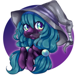 Size: 894x894 | Tagged: safe, artist:yamikonek0, imported from derpibooru, pony, commission, hat, obtrusive watermark, pelago, solo, watermark, witch hat