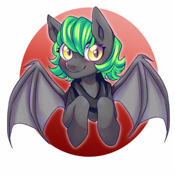 Size: 4093x4093 | Tagged: safe, artist:yamikonek0, imported from derpibooru, oc, oc only, oc:mint storm, bat pony, pony, bat pony oc, commission, solo