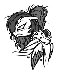 Size: 523x672 | Tagged: safe, artist:hexfloog, imported from derpibooru, pegasus, pony, clothes, sick, solo