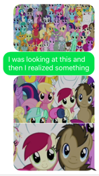 Size: 640x1136 | Tagged: safe, imported from derpibooru, doctor whooves, roseluck, time turner, earth pony, pony, background pony, doctorrose, female, male, mare, meme, op is a slowpoke, ponies standing next to each other, shipping, shipping fuel, slowpoke, stallion, straight