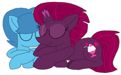 Size: 1541x957 | Tagged: safe, alternate version, artist:徐詩珮, imported from derpibooru, fizzlepop berrytwist, spring rain, tempest shadow, pony, unicorn, background removed, broken horn, female, horn, lesbian, mare, shipping, simple background, sleeping, springshadow, transparent background