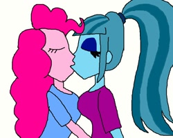 Size: 1000x800 | Tagged: safe, artist:ktd1993, imported from derpibooru, pinkie pie, sonata dusk, equestria girls, 1000 hours in ms paint, duo, female, kiss on the lips, kissing, lesbian, pinata (ship), shipping