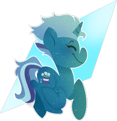 Size: 790x818 | Tagged: safe, artist:daydreamprince, imported from derpibooru, oc, oc only, oc:wondermint, pony, unicorn, icey-verse, cute, eyes closed, female, magical lesbian spawn, mare, offspring, parent:minuette, parent:trixie, parents:minixie, solo, trotting