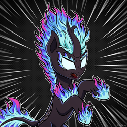 Size: 3000x3000 | Tagged: safe, artist:adagiostring, imported from derpibooru, kirin, nirik, angry, danger, fire